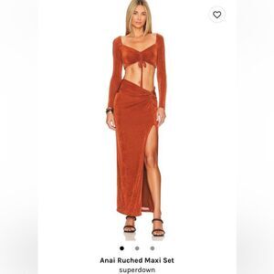 Revolve Superdown Anai Ruched maxi set - size Xs - new with tags